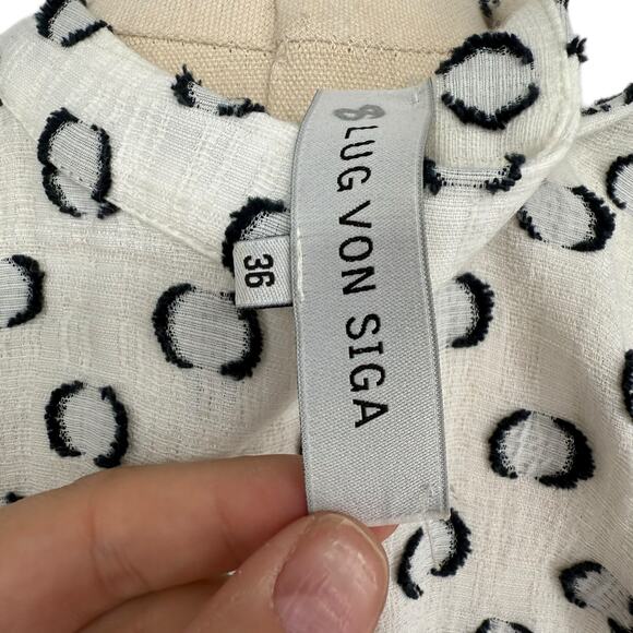 Lug Von Siga Drop Sleeve Balloon Sleeve Polka Dot Knit Top Size 36 (Fits Like M) - Picture 5 of 8